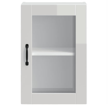 Kitchen Wall Cabinet with Glass Door Porto High Gloss White