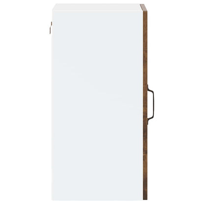 Kitchen Wall Cabinet with Glass Door Porto Smoked Oak