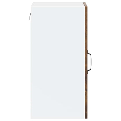 Kitchen Wall Cabinet with Glass Door Porto Smoked Oak