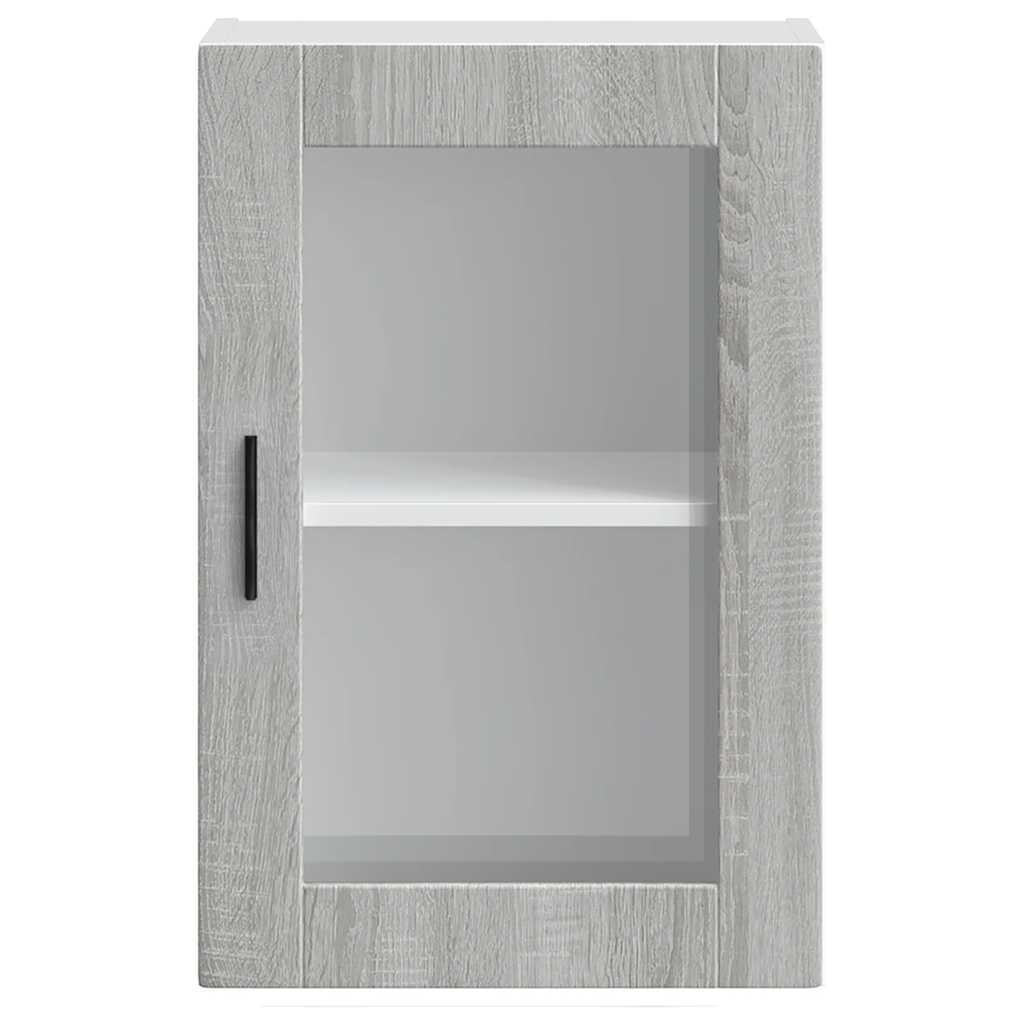 Kitchen Wall Cabinet with Glass Door Porto Grey Sonoma
