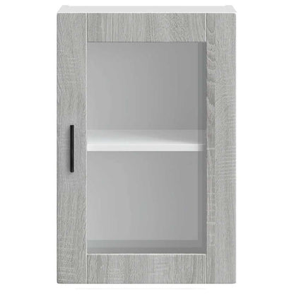 Kitchen Wall Cabinet with Glass Door Porto Grey Sonoma
