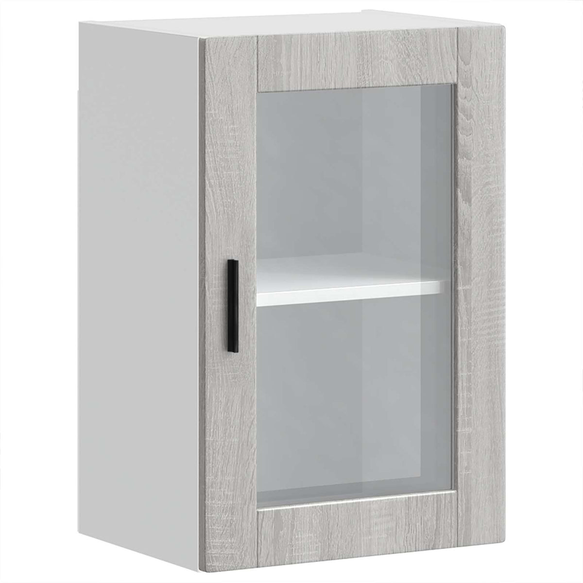 Kitchen Wall Cabinet with Glass Door "Porto" Grey Sonoma