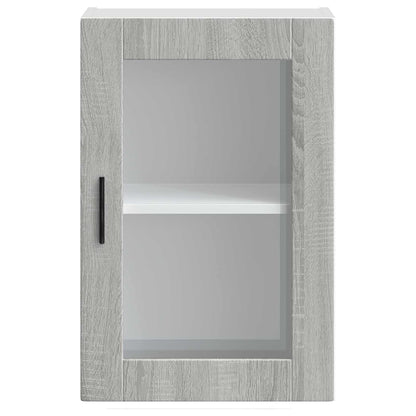 Kitchen Wall Cabinet with Glass Door "Porto" Grey Sonoma
