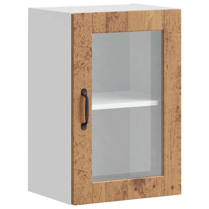 Kitchen Wall Cabinet with Glass Door Porto Old Wood