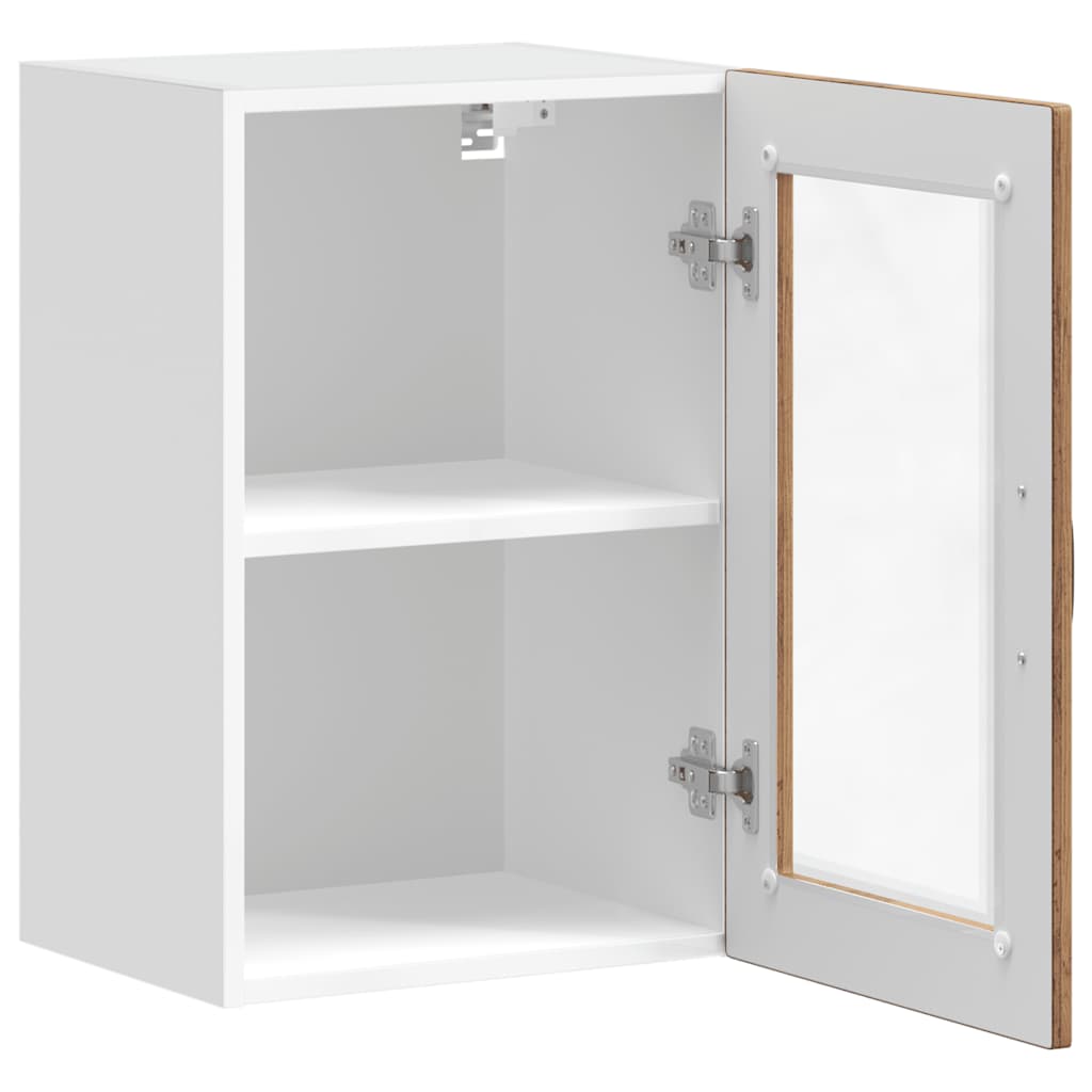 Kitchen Wall Cabinet with Glass Door Porto Old Wood