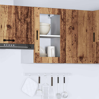 Kitchen Wall Cabinet with Glass Door "Porto" Old Wood