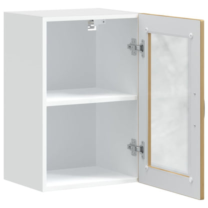 Kitchen Wall Cabinet with Glass Door Porto Artisan Oak