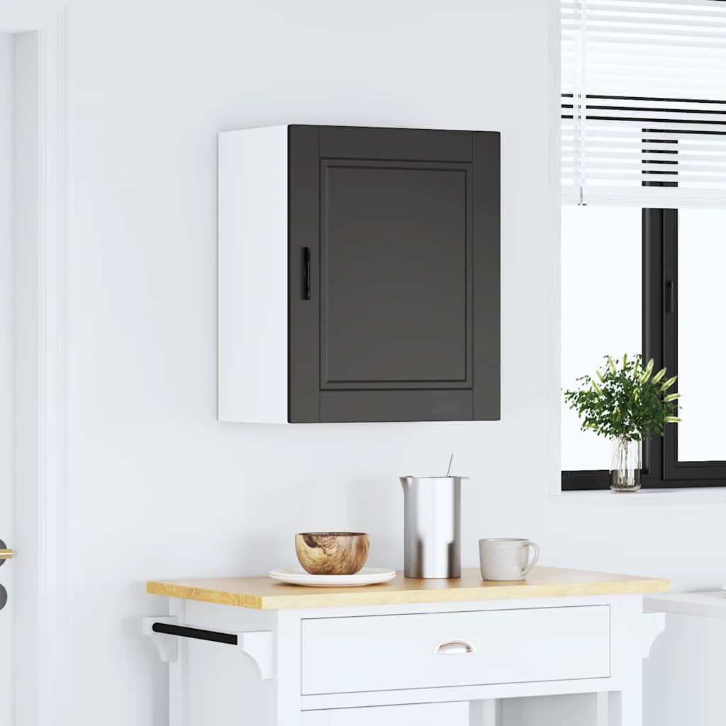 Kitchen Wall Cabinet "Porto" Black Engineered Wood