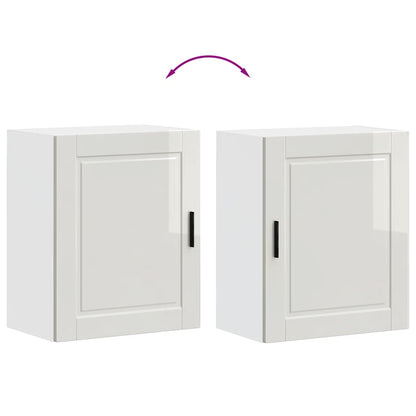 Kitchen Wall Cabinets 2 pcs Porto High Gloss White Engineered Wood