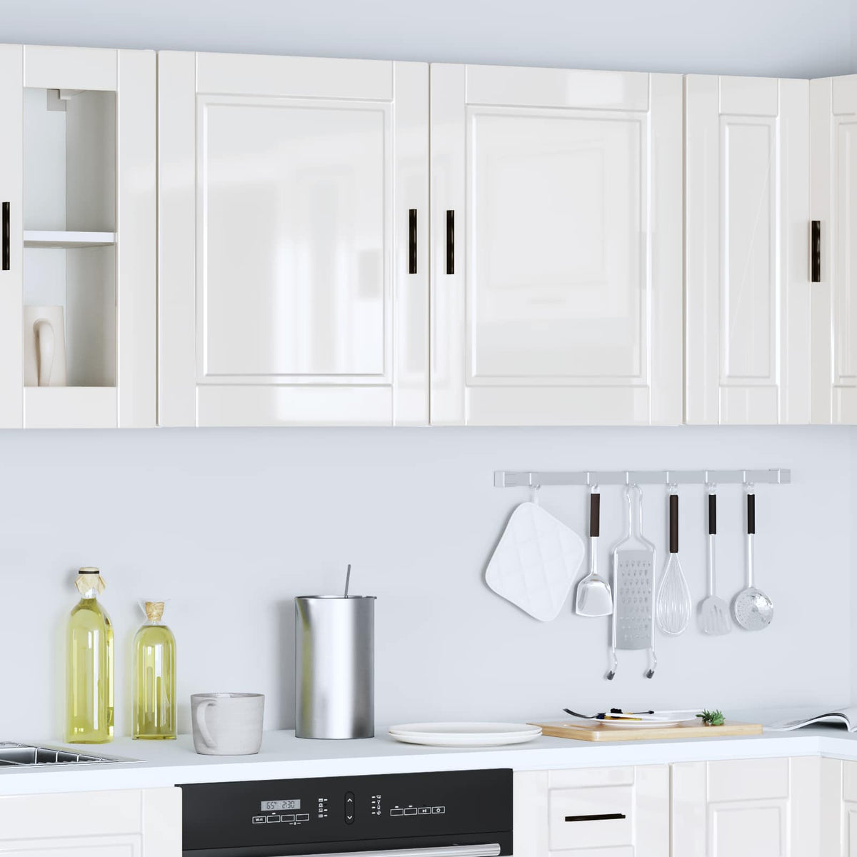 Kitchen Wall Cabinets 2 pcs "Porto" High Gloss White