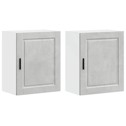 Kitchen Wall Cabinets 2 pcs "Porto" Concrete Grey Engineered Wood
