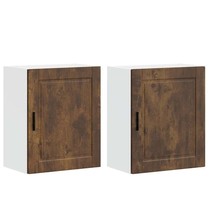 Kitchen Wall Cabinets 2 pcs "Porto" Smoked Oak Engineered Wood