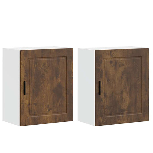 Kitchen Wall Cabinets 2 pcs "Porto" Smoked Oak Engineered Wood