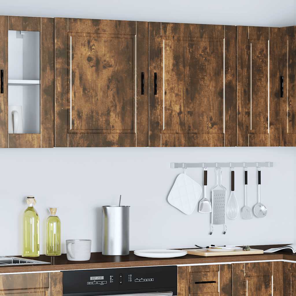 Kitchen Wall Cabinets 2 pcs "Porto" Smoked Oak Engineered Wood