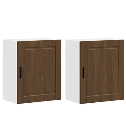 Kitchen Wall Cabinets 2 pcs "Porto" Brown Oak Engineered Wood