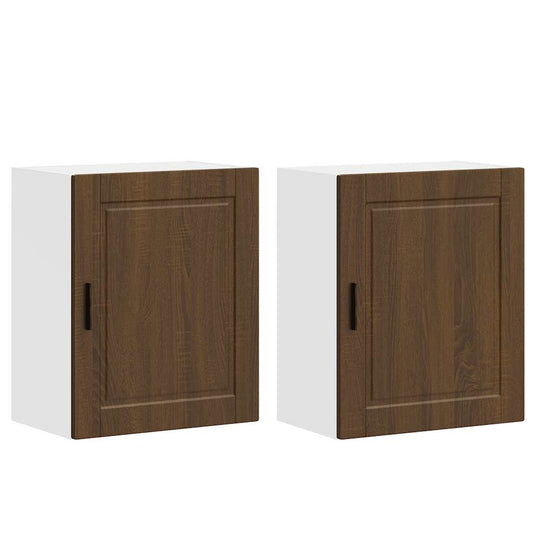 Kitchen Wall Cabinets 2 pcs "Porto" Brown Oak Engineered Wood