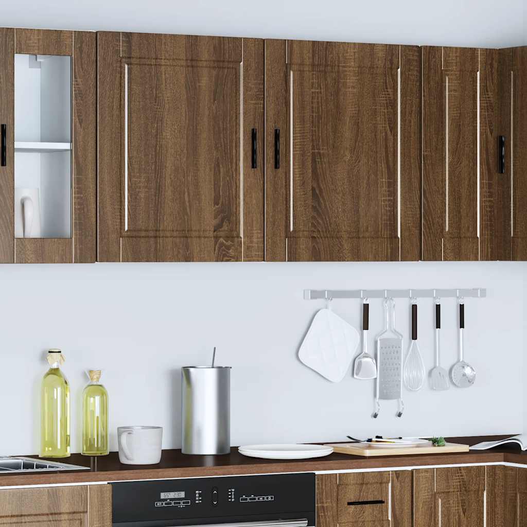 Kitchen Wall Cabinets 2 pcs "Porto" Brown Oak Engineered Wood