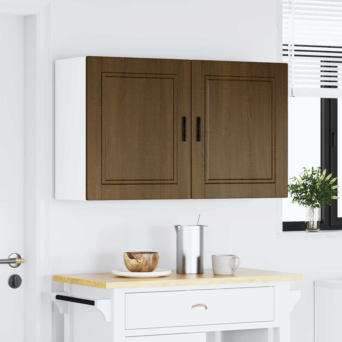 Kitchen Wall Cabinets 2 pcs "Porto" Brown Oak Engineered Wood