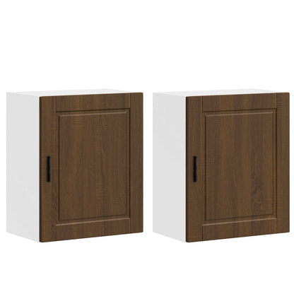 Kitchen Wall Cabinets 2 pcs "Porto" Brown Oak Engineered Wood