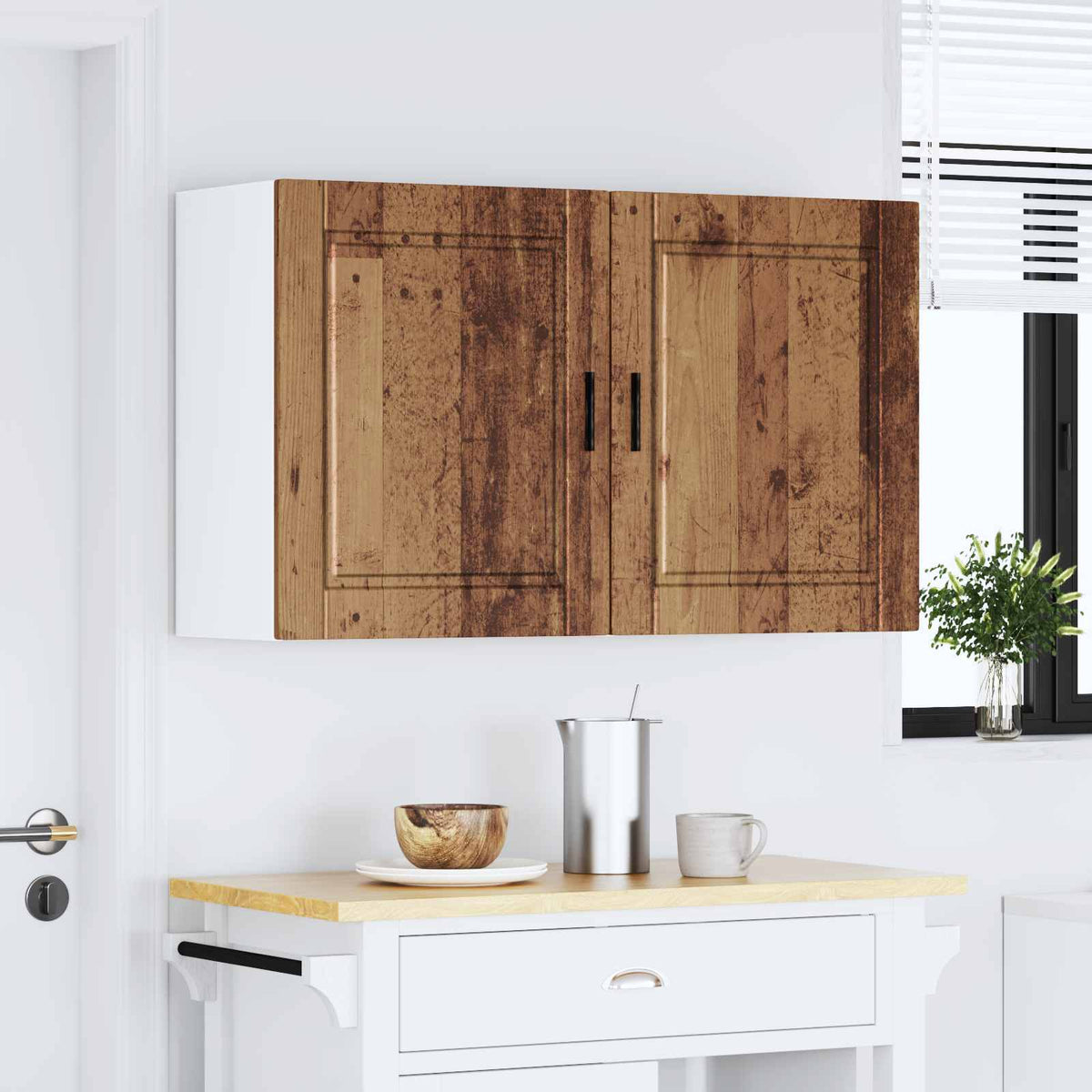 Kitchen Wall Cabinets 2 pcs "Porto" Old Wood Engineered Wood