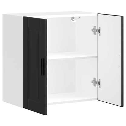 Kitchen Wall Cabinet "Porto" Black Engineered Wood