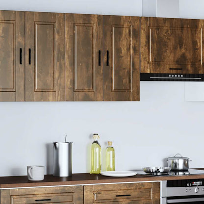 Kitchen Wall Cabinet "Porto" Smoked Oak Engineered Wood