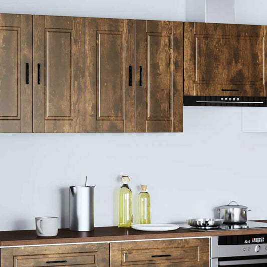 Kitchen Wall Cabinet "Porto" Smoked Oak Engineered Wood