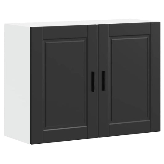 Kitchen Wall Cabinet "Porto" Black Engineered Wood
