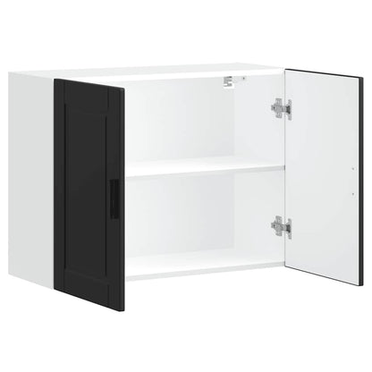 Kitchen Wall Cabinet "Porto" Black Engineered Wood