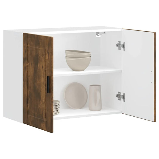 Kitchen Wall Cabinet "Porto" Smoked Oak Engineered Wood