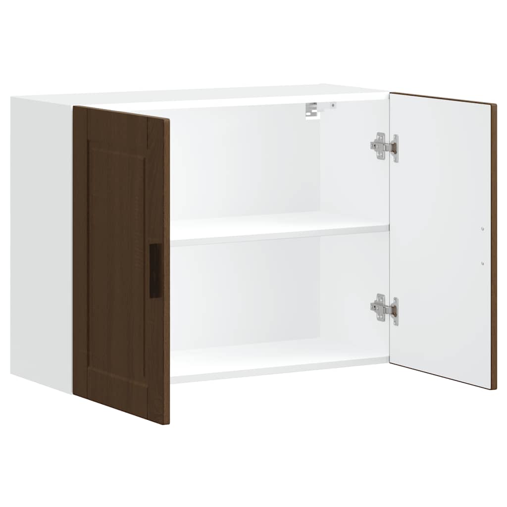Kitchen Wall Cabinet "Porto" Brown Oak Engineered Wood