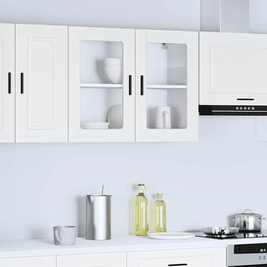Kitchen Wall Cabinet with Glass Door "Porto" White
