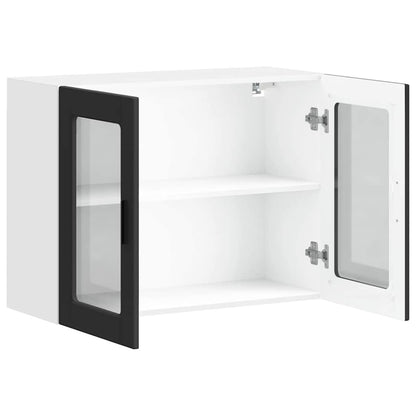 Kitchen Wall Cabinet with Glass Door Porto Black