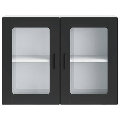 Kitchen Wall Cabinet with Glass Door Porto Black