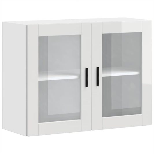 Kitchen Wall Cabinet with Glass Door Porto High Gloss White