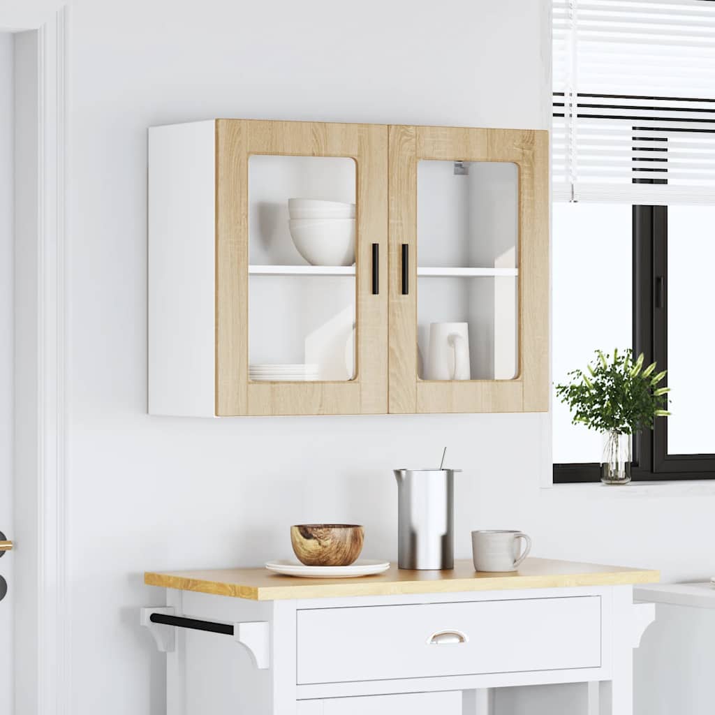 Kitchen Wall Cabinet with Glass Door "Porto" Sonoma Oak