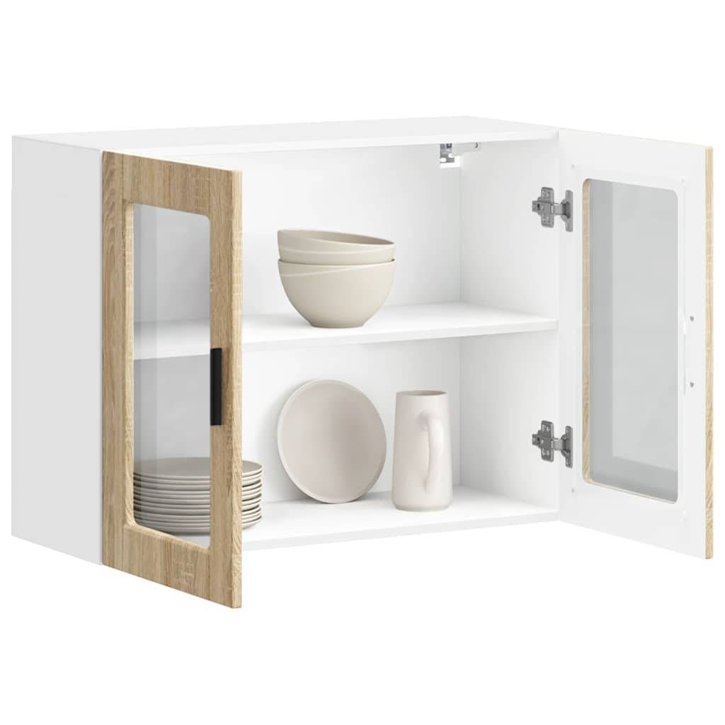 Kitchen Wall Cabinet with Glass Door "Porto" Sonoma Oak