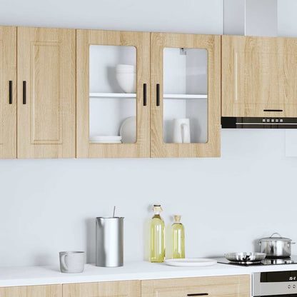 Kitchen Wall Cabinet with Glass Door "Porto" Sonoma Oak