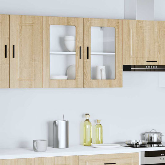 Kitchen Wall Cabinet with Glass Door "Porto" Sonoma Oak