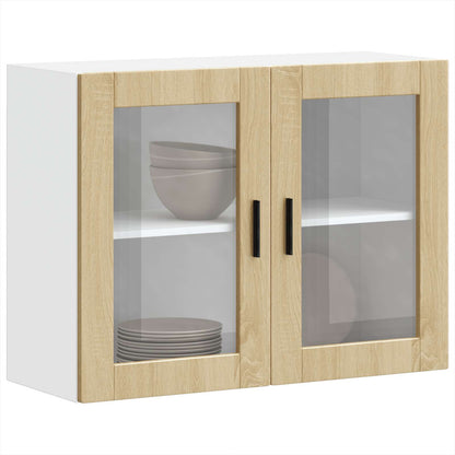 Kitchen Wall Cabinet with Glass Door "Porto" Sonoma Oak