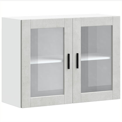 Kitchen Wall Cabinet with Glass Door "Porto" Concrete Grey