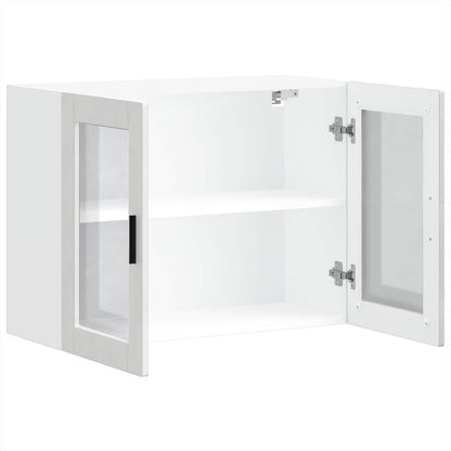 Kitchen Wall Cabinet with Glass Door "Porto" Concrete Grey