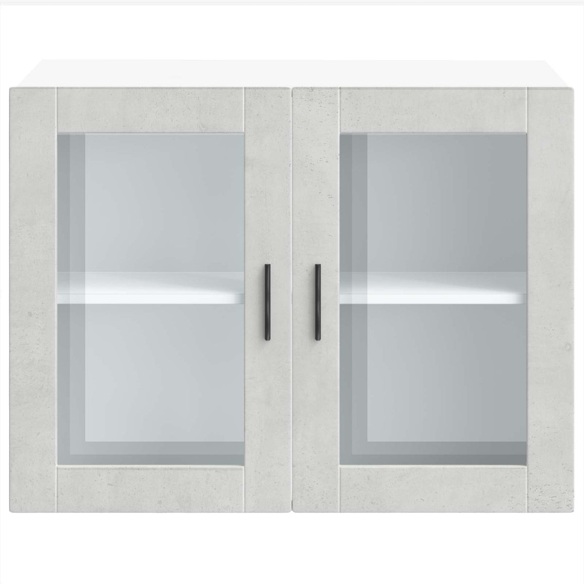 Kitchen Wall Cabinet with Glass Door "Porto" Concrete Grey