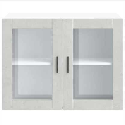 Kitchen Wall Cabinet with Glass Door "Porto" Concrete Grey
