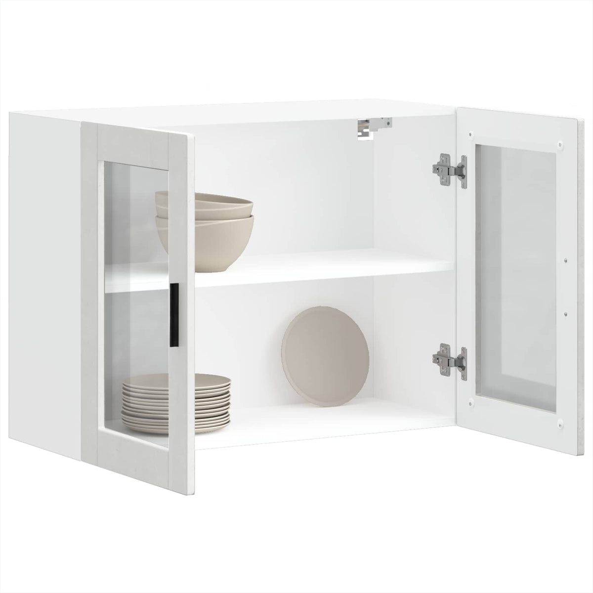 Kitchen Wall Cabinet with Glass Door "Porto" Concrete Grey