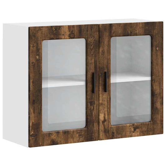 Kitchen Wall Cabinet with Glass Door "Porto" Smoked Oak