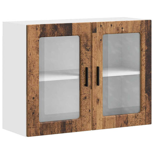 Kitchen Wall Cabinet with Glass Door "Porto" Old Wood