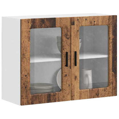 Kitchen Wall Cabinet with Glass Door Porto Old Wood