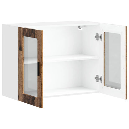 Kitchen Wall Cabinet with Glass Door Porto Old Wood