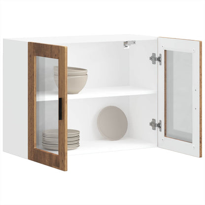 Kitchen Wall Cabinet with Glass Door "Porto" Old Wood